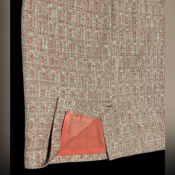 Talbots Pink and Beige Tweed A line Skirt Size 2 - Picture 9 of 11